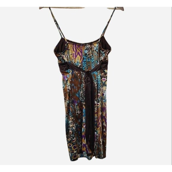 Y2K Abstract Print Dress Womens Size S Empire Waist Spaghetti Strap Retro - Picture 3 of 8